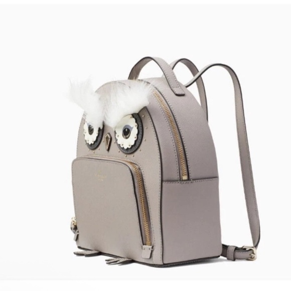 Kate Spade Gray Owl Mini Backpack like new condition - Picture 4 of 16